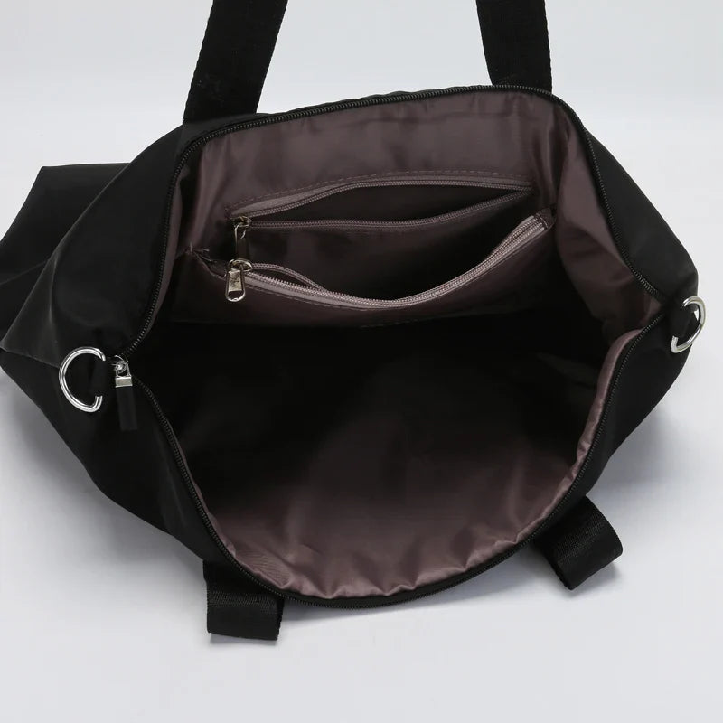 Women's Large Capacity Nylon Shoulder Bag Casual Top-Handle Fashion Tote Crossbody Handbag