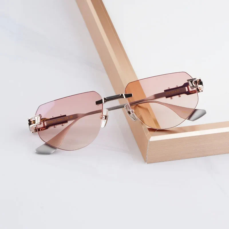 Rimless 164 Grand-imperyn Luxury Sunglasses Irregular Square Alloy High Quality Gradient Classicla Boundless UV400 Outdoor Gafas