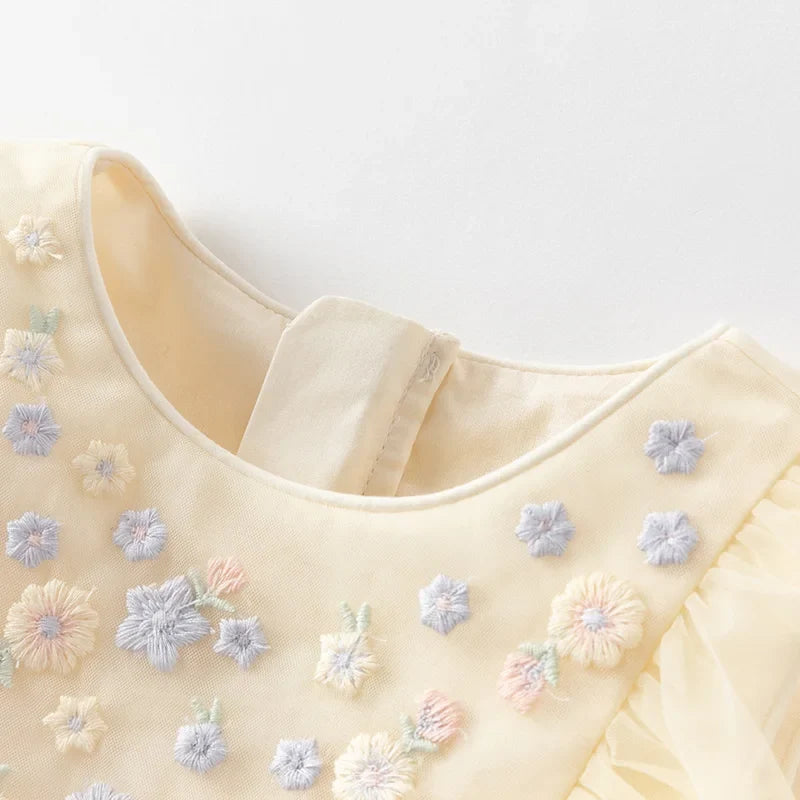 Summer Girls Baby Princess Dress Charm Elegant Cute Mesh Embroidered Floral Dress Party Gentle Outdoor DB2250967