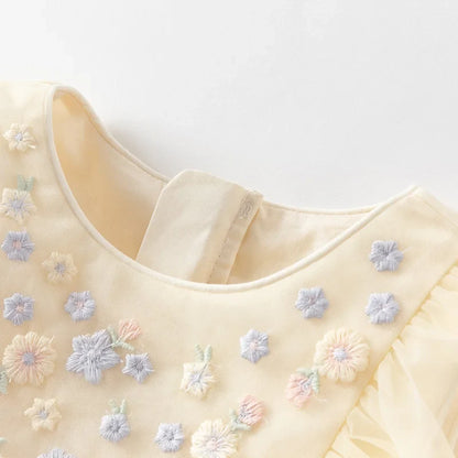Summer Girls Baby Princess Dress Charm Elegant Cute Mesh Embroidered Floral Dress Party Gentle Outdoor DB2250967