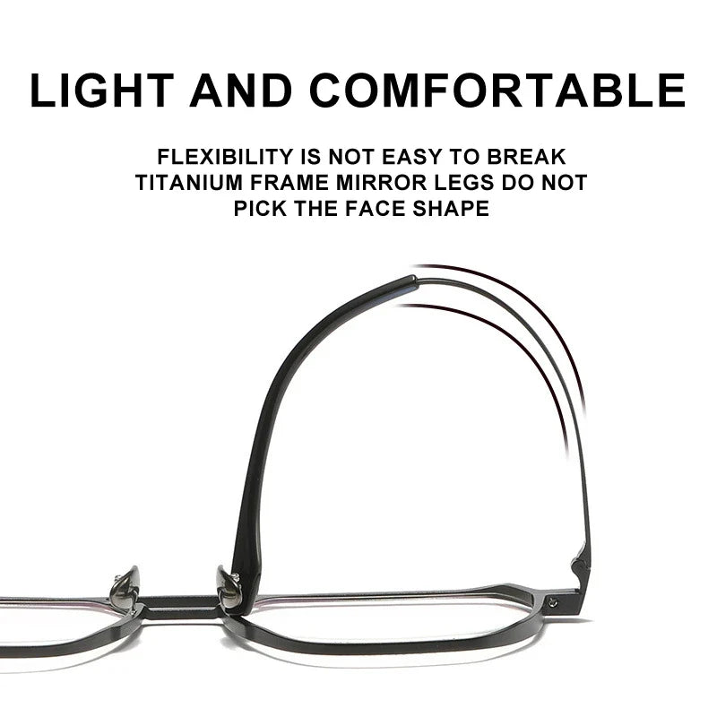 Large Frame Aluminum Frame Titanium Business Anti-Blue Light Reading Glasses Men Ladies Customizable Prescription ZY-20239
