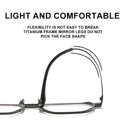 Large Frame Aluminum Frame Titanium Business Anti-Blue Light Reading Glasses Men Ladies Customizable Prescription ZY-20239