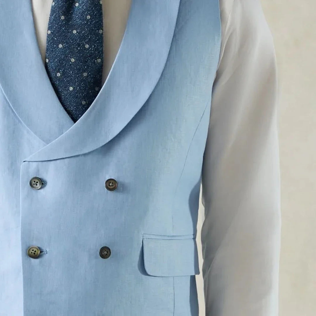 Men Vest Pink Solid Double Breasted With Lapel Waistcoat For Wedding Banquet Business Work Office Casual Daily Men Suit Vest