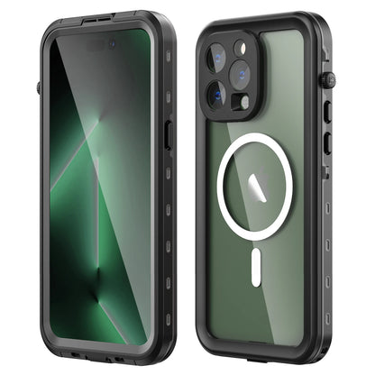 hot sale magnetic shockproof dustproof IP68 professional waterproof phone case for iphone16promax/15/14/13