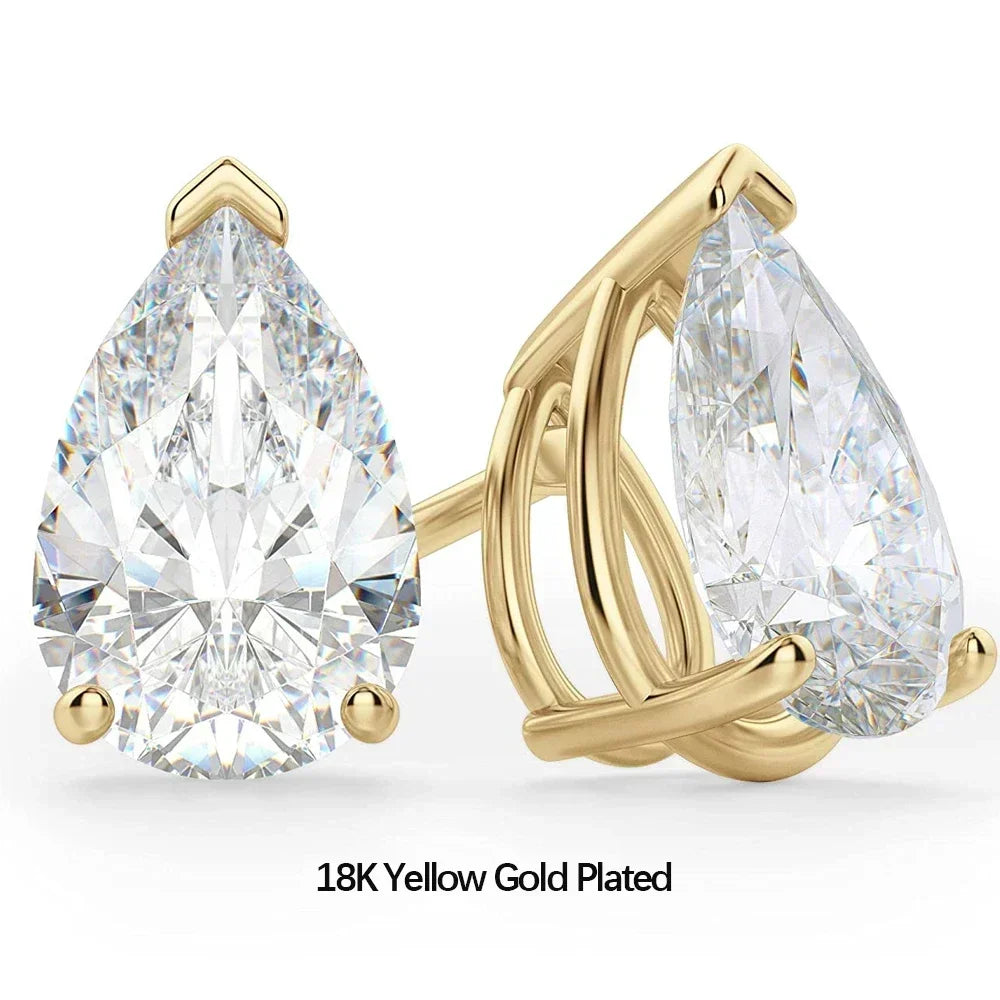 1-4carat Waterdrop Moissanite Chain Earrings for Women Pear Cut Solitaire Lab Diamond Stud/Drop Earring 925 Silver with GRA