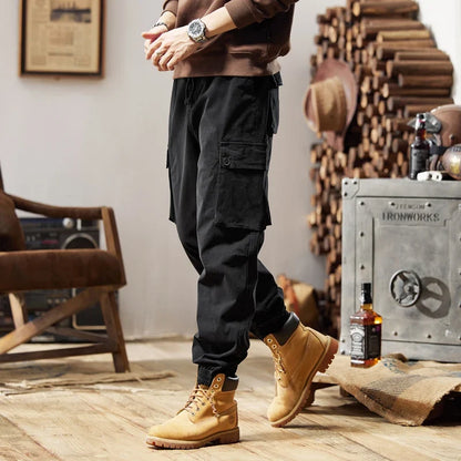 Joggers Cargo Pants Mens Casual Hip Hop Multi-Pocket Male Trousers Sweatpants Streetwear Techwear Tactical Khaki Pants BLW9106