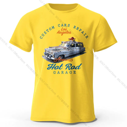 Custom Car Club Patch Printed Unisex Men Women T-Shirt Tees Tops 100% Cotton Embossed Logo Graphic Gearhead Outfit