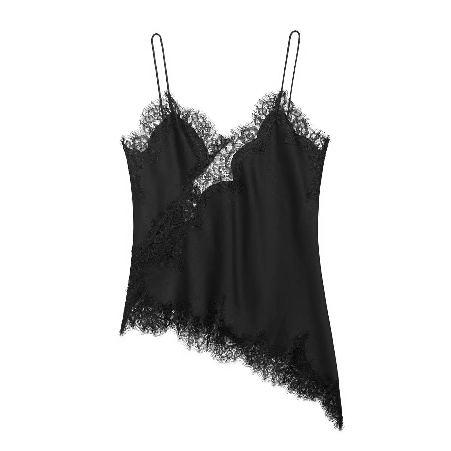 Sexy Women Asymmetrical Lace Slip Tops Summer Female Backless Sleeveless Off Shoulder Underwear Tanks Elegant Beach Camisole