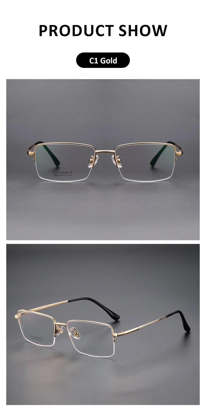 Simple New Retro Ultra-light Titanium Eyeglass Frames Men's Anti-blue Light Glasses Can Be Customized Prescription 18012