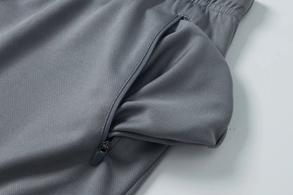 Men's Athletic Running Shorts Mesh Quick Dry Lightweight 5 inches Drawstring Gym Workout Shorts with Zipper Pockets