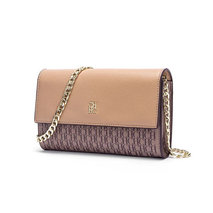 Women's Shoulder Bag New Magnetic Flip Chain Bag Brown Small Square Bag Wallet