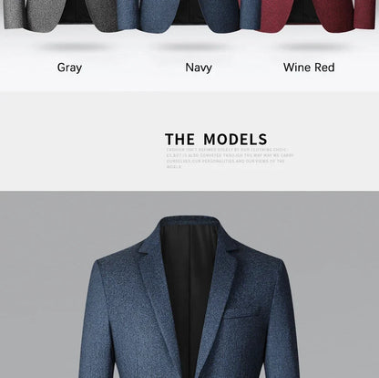 Brand Business Casual Jackets for Men Spring and Autumn Solid Color Turn-Down Collar Suits Blazer 2026 Wedding Blazer Men