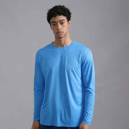 UPF50+ Men Thin Light Long Sleeve Sun Protection Shirt Stretch Quick Dry Moisture Wicking Athletic Tees for Hiking Climbing Outd