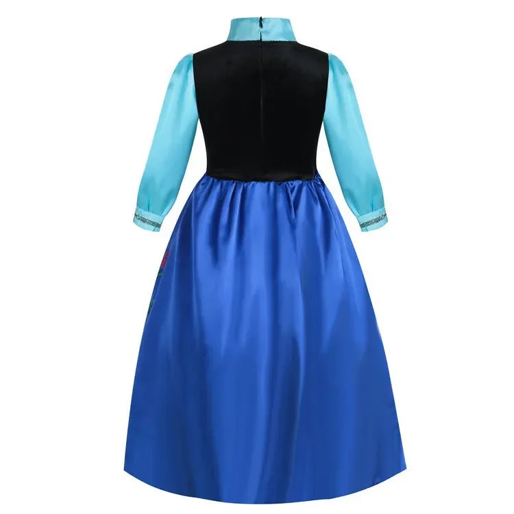 Elsa Dress for Girls 2-10 Yrs Birthday Role Anna Elsa Princess Dress for Kids Halloween Carnival Party Girls Costume