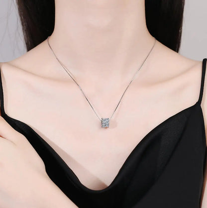 Moissanite Necklaces for Women 925 Sterling Silver Necklace with 1.6CT Diamond 18K Plated Pendant Dainty Jewelry Gift