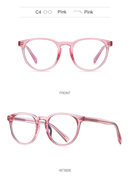 Unisex Retro Round Myopia Prescription Reading Glasses Women Anti Blue Light Blocking Optical Eyeglasses Frame Men PFD2117