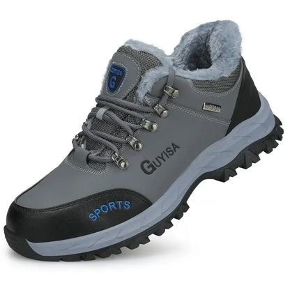 2024 New Winter Plush Safety Work Shoes For Men Waterproof Indestructible Steel Toe Cap Anti Nail Construction Shoes Male Boots