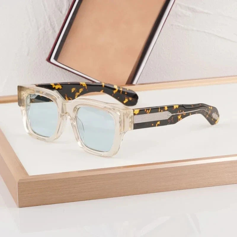 Retro Classical Sunglasses Men Square 10th Anniversary Limited Edition Acetate Handmade Japan Women UV400 with Case Gafas