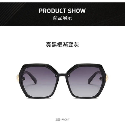 Fashion Large Frame Ladies Hollow Out Clover Inlay Women Polarized Sunglasses Drive Outdoors Sun Protection UV400 Sun Glasses