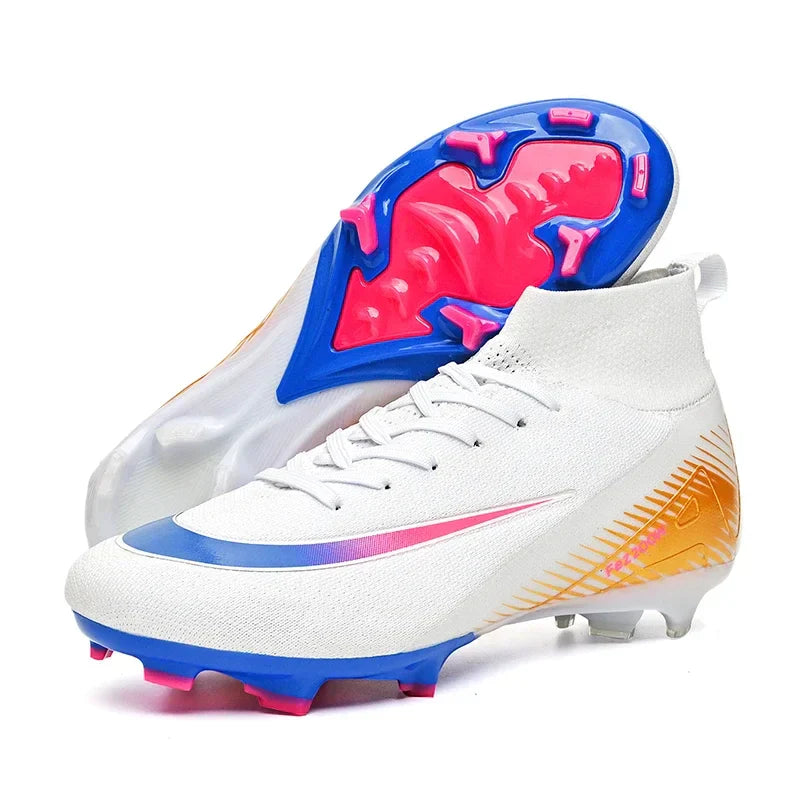 New Men Football Boots Match Long Spikes Soccer Shoes Cleats Boys Comfortable Training Sport Adult Breathable Outdoor Non Slip