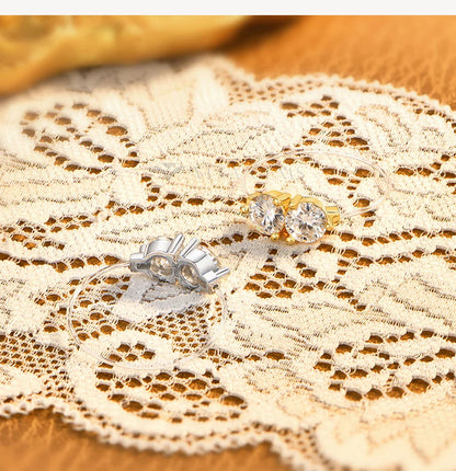 1.0CTW Round Cut Moissanite Rings for Women S925 Silver Trendy Transparent "Fishing Line" Ring Party Daily Wear Jewelry