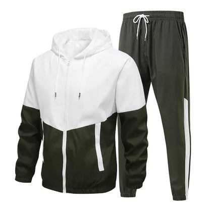 CHRLCK Men's Running Sportswear Suits Breathable Clothes Sports Joggers Training Gym Fitness Tracksuit Sets Men