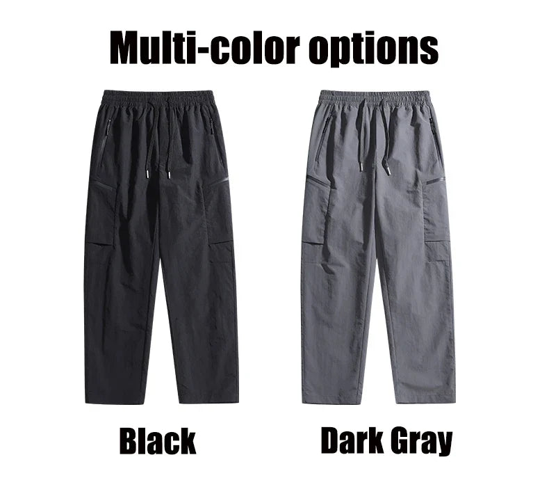 Hiking Women Pant Elastic Waist Waterproof Trouser Zippered Pockets Sport Pant Men Windproof Outdoor Cargo Pants Fishing Trouser