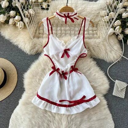 Woman Plus Size Sexy V-Neck Strap Dress Lace Trim Slim Short Dress Women Fashion Comfortable Dress Party Hotsweet