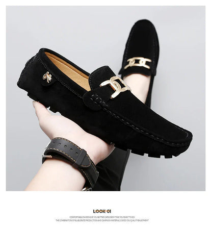 2025 New Handmade Beanie Shoes Men's Soft Sole Slip-On Casual Lazy Shoes Breathable Trbottomy Easiest for Match Large Size
