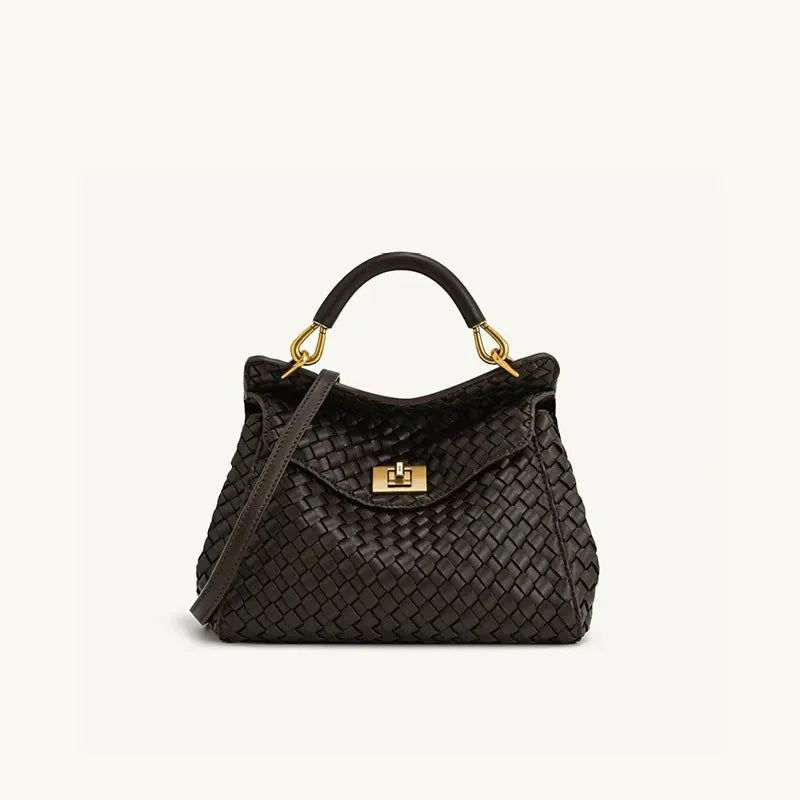 Lucia Elegant Buckle Genuine Leather Handbag for Women, Urban Casual Commuter Shoulder and Crossbody Bag
