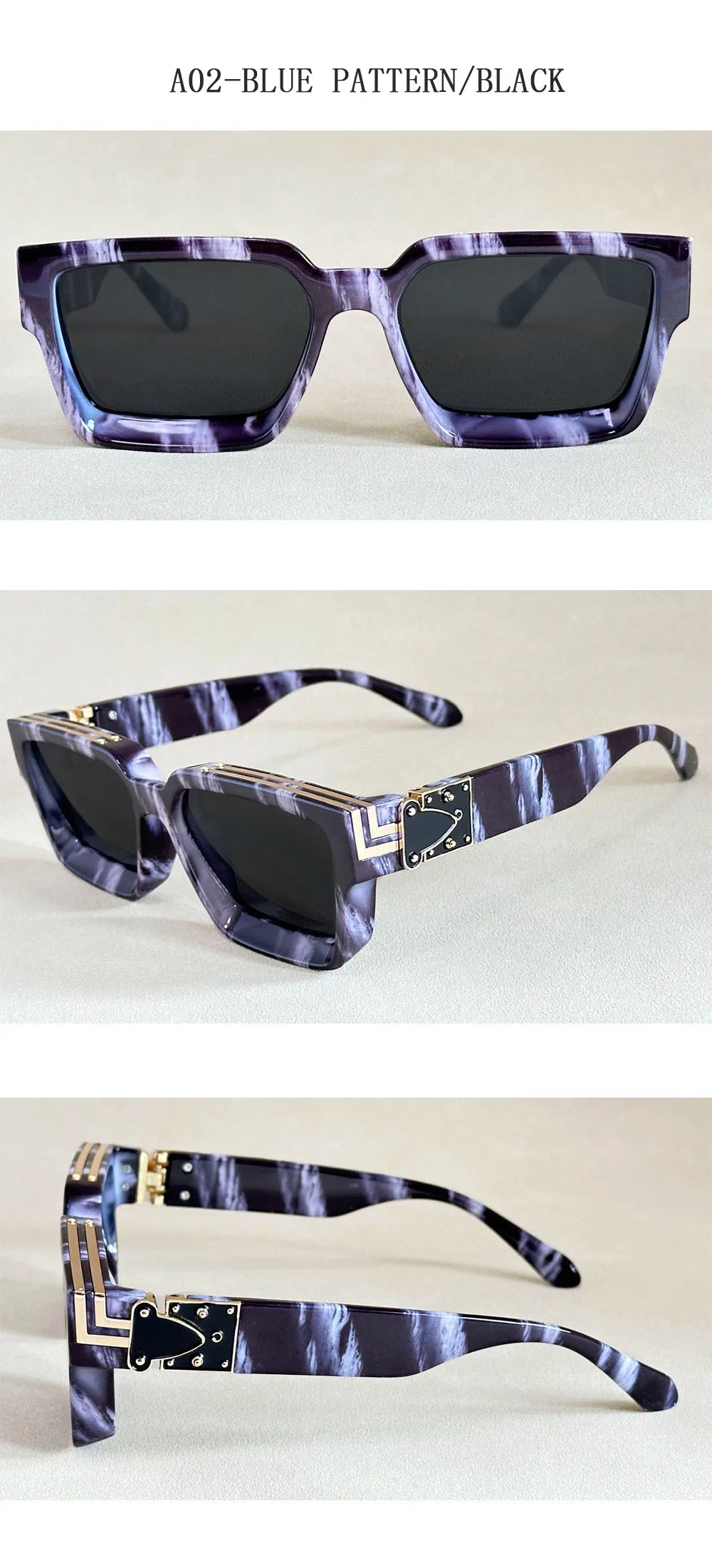 Square Sunglass Men Retro Millionaire Sunglasses Women 2025 Trendy Vintage Vacation Fashion Glasses Gafas De Sol Hombre Lunette