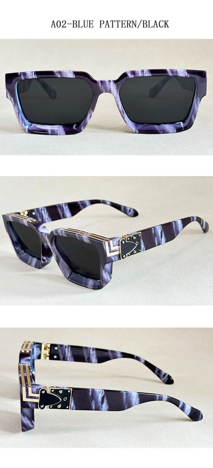 Square Sunglass Men Retro Millionaire Sunglasses Women 2025 Trendy Vintage Vacation Fashion Glasses Gafas De Sol Hombre Lunette