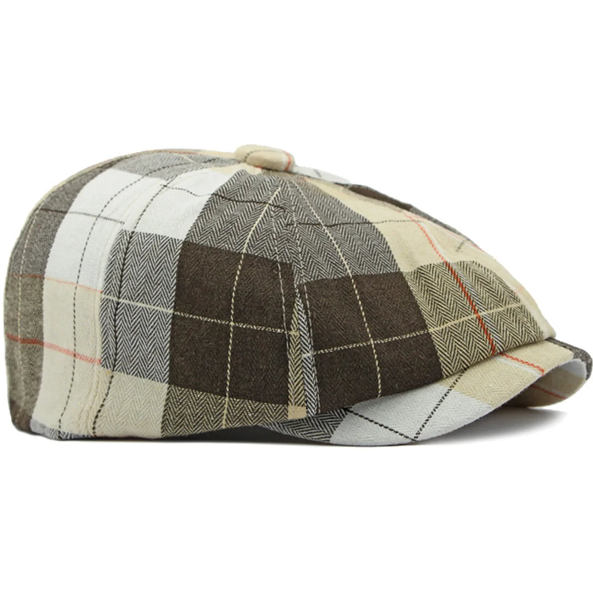 Plaid Beret Hat Short Brim Thin Lightweight Unisex British Retro Artist Cap for Men Women Fashion Accessories