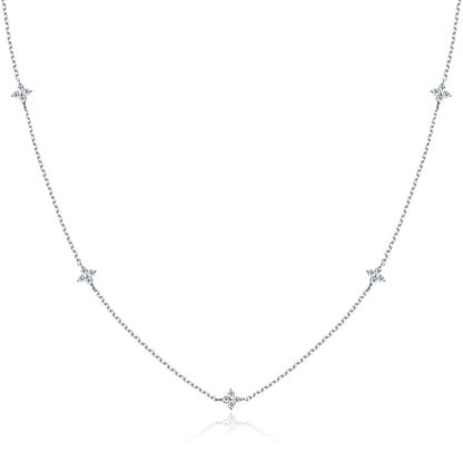 Four-Leaf Clover Moissanite Necklaces for Women 2mm D VVS1 GRA Certified Lab Moissanite s925 Sterling Silver Necklace
