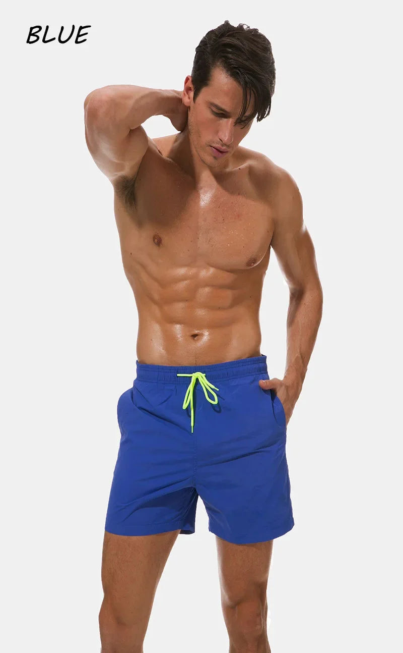 Men's Quick Dry Beach Shorts Summer Breathable Water-Resistant Effect Sports Casual Shorts Male Swimming Surfing Shorts New