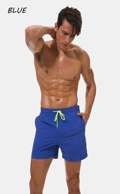 Men's Quick Dry Beach Shorts Summer Breathable Water-Resistant Effect Sports Casual Shorts Male Swimming Surfing Shorts New