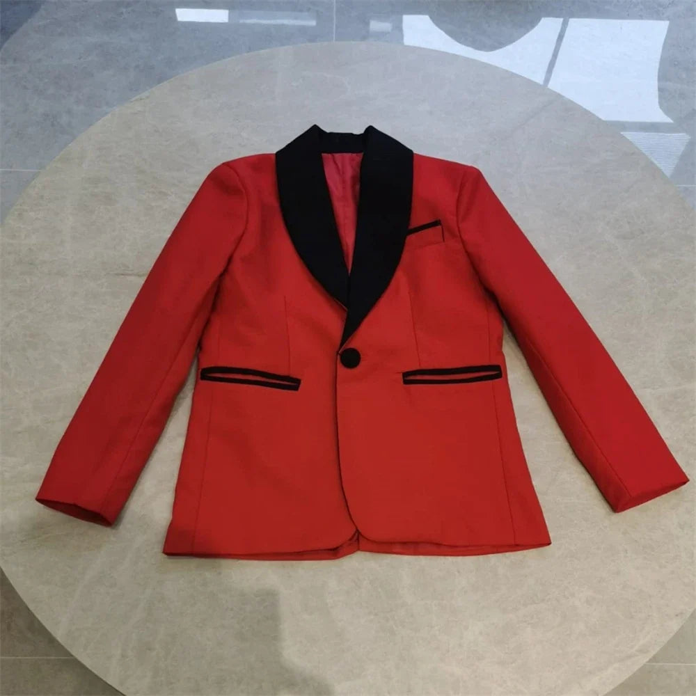 Stylish Slim Fit Boy's Suit Set 3 Pieces Tuxedo For Formal Occasion Blazer Vest And Pants Kids Outfit For Wedding Prom Fast Ship