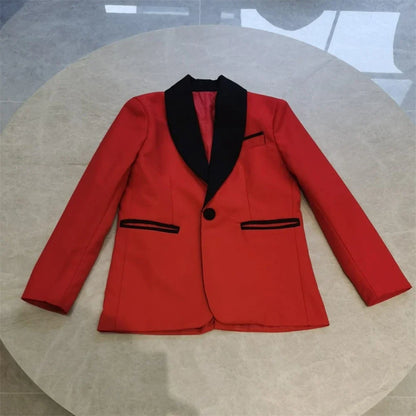 Stylish Slim Fit Boy's Suit Set 3 Pieces Tuxedo For Formal Occasion Blazer Vest And Pants Kids Outfit For Wedding Prom Fast Ship