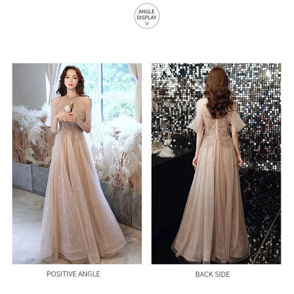 Champagne Dresses Elegant Women's Evening Dress New Banquet Style Bridesmaid Dress Fairy Quinceanera Dress Sukienki Customized