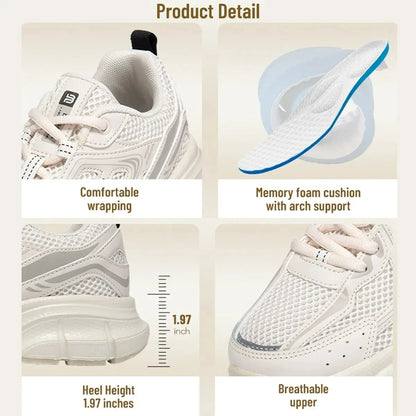 Women Retro Running Shoes Outdoor Mesh Lace Up Jogging Sports Shoes Female Casual Lightweight Breathable Non-slip Shoes