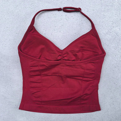 2 Pieces Yoga Set Women Backless Halter Tops High Waist Seamless Shorts Gym Suit Fitness Clothes Sportswear Workout Sets