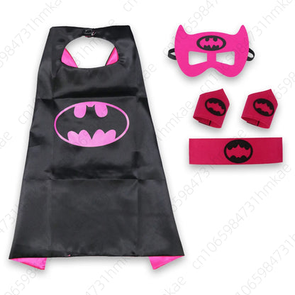 Superhero Halloween Masquerade Mask Cape Cloak Anime Spider Man Batman Cloak Action Figure Toys Cosplay Party Gift