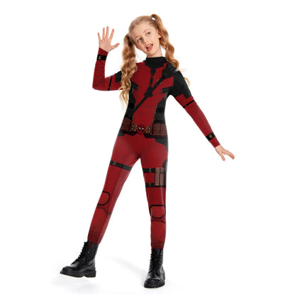 Kids Deadpool Wolverine Cosplay Costume Superhero Boys Girls Superhero Children Halloween Party Bodysuit Elastic Zenti Jumpsuits