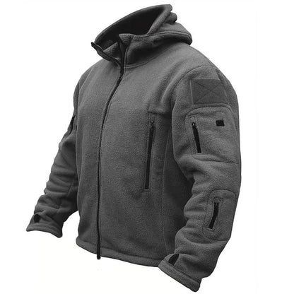 Men Polar Fleece Tactical Winter Autumn Hiking Fishing Camping Trekking Thermal Jackets Outdoor Sports Hood Caro Coat Softshell