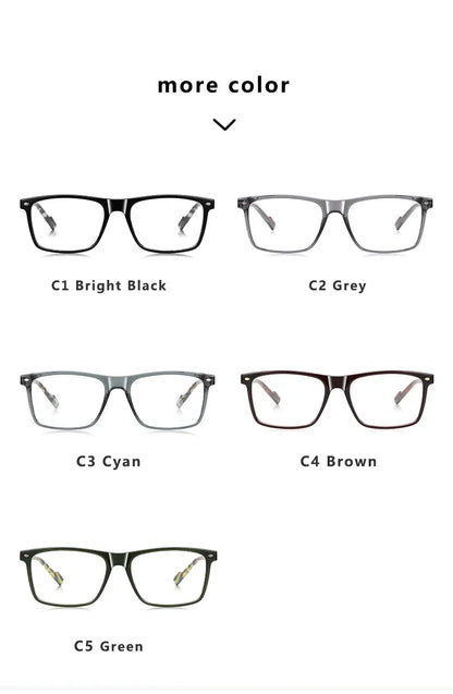 New Fashionable Geometric Square Frame Minimalist Design Men's Anti-Blue Light Glasses Customizable Prescription LS218