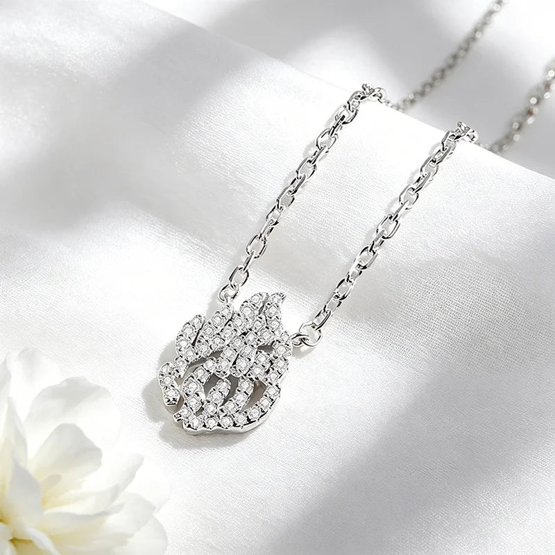 Original 100% Full Moissanite Pendant Necklace for Women Bride Luxury Quality Jewelry 925 Sterling Silver Chain Wholesale