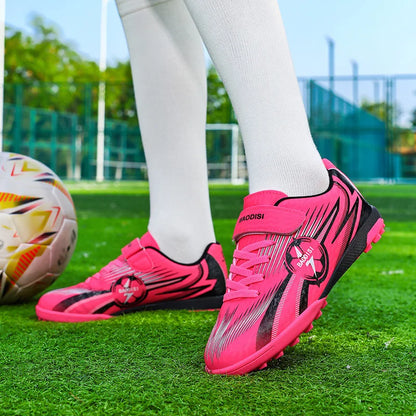 Kids Soccer Cleats Football Shoes AG/TF Studs Non Slip Wear Resistant Breathable Training Sneakers Children Boy Girl Match Boots