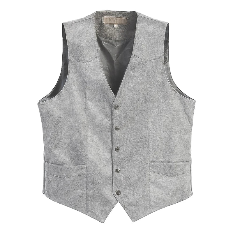 Plus Size Men's Suit Vest V-neck vest Slim Fit Casual Formal Business Dress Groomsman Outfit Retro New Waistcoat