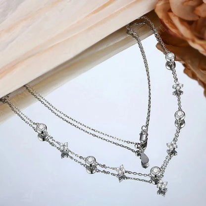 Luxury D Color Moissanite Necklace Solid 925 Silver White Gold Plated Flowers Pendent for Women Fine Jewelry Party Gift
