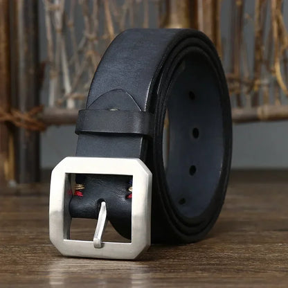 3.8CM Thick Cowhide Genuine Leather Casual Jeans Belt Men High Quality Stainless Steel Buckle Luxury Male Strap Cowboy Cintos